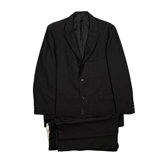 Richman Brothers Other - 1960s 2 Piece Suit Richman Brothers Black Plain Weave 44R (35X26)